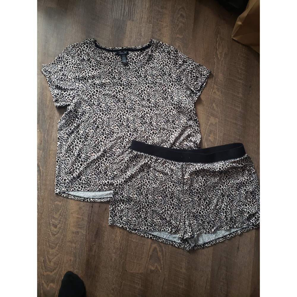 Womens 2XL Cheetah Print 2 Pc Pj Lounge Set